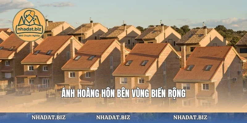 Ánh hoàng hôn bên vùng biển rộng