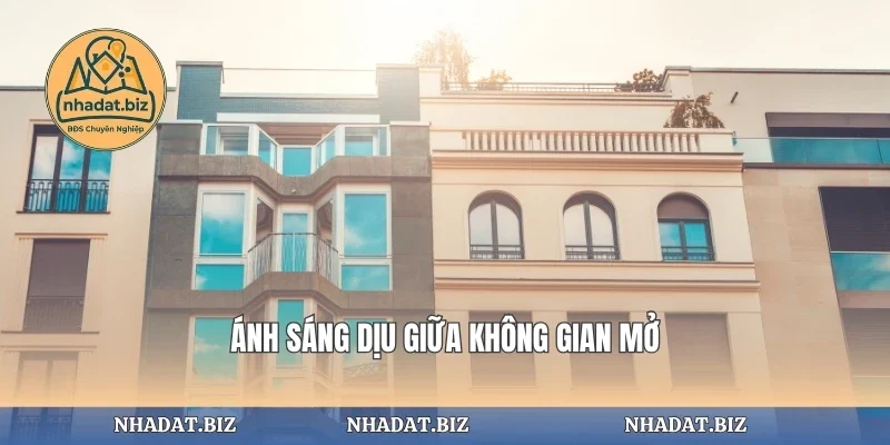 Ánh sáng dịu giữa không gian mở