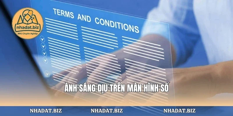 Ánh sáng dịu trên màn hình số