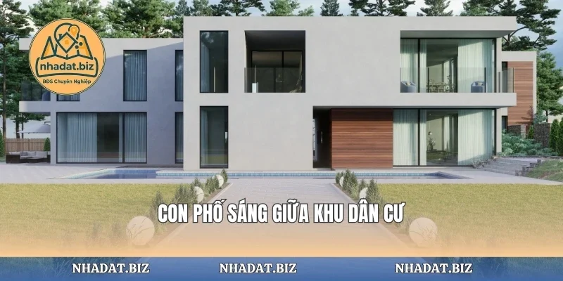 Con phố sáng giữa khu dân cư